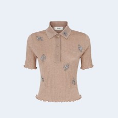 펜디 코튼 브라운 폴로 셔츠 여성