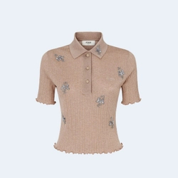 펜디 코튼 브라운 폴로 셔츠 여성