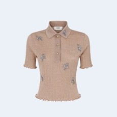 펜디 코튼 브라운 폴로 셔츠 여성