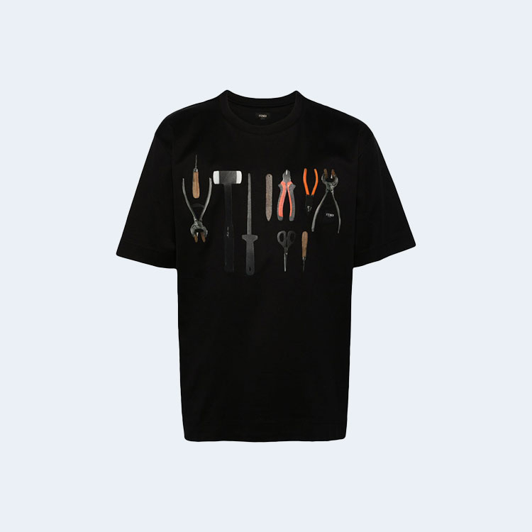 펜디 툴 코튼 티셔츠 블랙