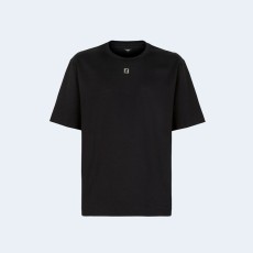 펜디 블랙 코튼 티셔츠