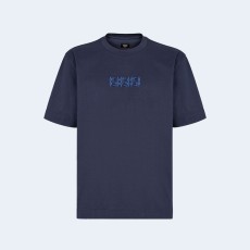 펜디 네이비 블루 코튼 티셔츠