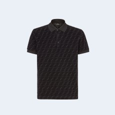 펜디 블랙 저지 폴로 셔츠