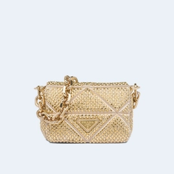 프라다 크리스탈 미니 숄더백 베이지