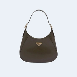 프라다 미디엄 클레오 레더 숄더백 카키