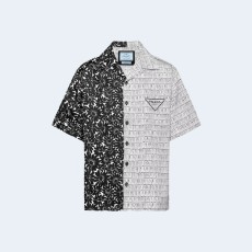 프라다 더블 매치 플라워 웨이브 셔츠