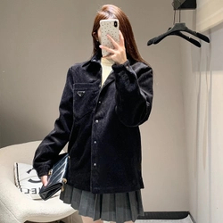 프라다 코듀로이 티셔츠 블랙