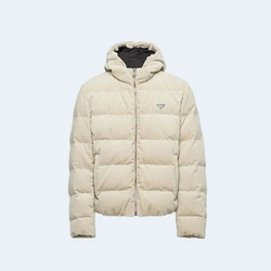 프라다 크롭 코듀로이 다운 패딩 자켓