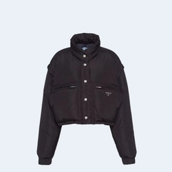 프라다 리나일론 크롭 다운 자켓