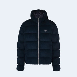 프라다 코듀로이 크롭 다운 자켓