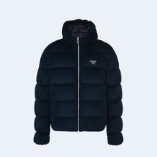 프라다 코듀로이 크롭 다운 자켓