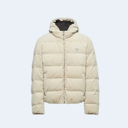 프라다 크롭 코듀로이 다운 자켓