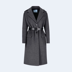 프라다 싱글-브리스티드 코트