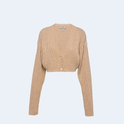 프라다 캐시미어 라인스톤 가디건