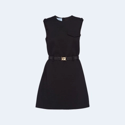프라다 벨트 울 미니 드레스