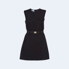 프라다 벨트 울 미니 드레스