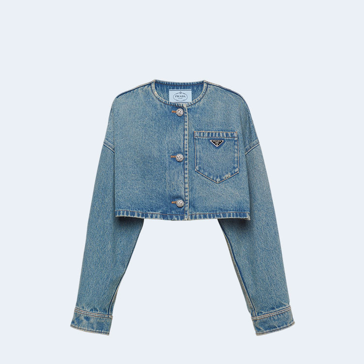 프라다 데님 블루종 자켓