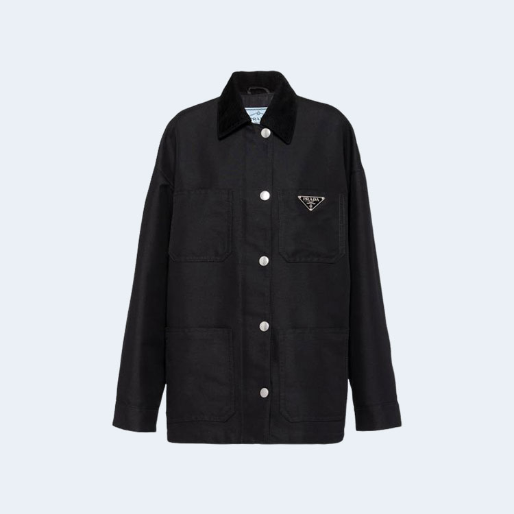 프라다 테크니컬 캔버스 블루종 자켓