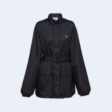 프라다 리제너레이티드 나일론 레인 코트
