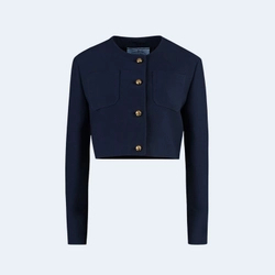 프라다 크루넥 크롭 재킷