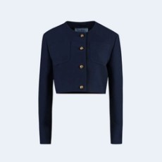 프라다 크루넥 크롭 재킷