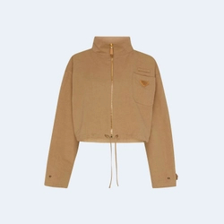 프라다 내추럴 로고 코튼 린넨 재킷