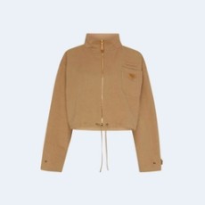 프라다 내추럴 로고 코튼 린넨 재킷