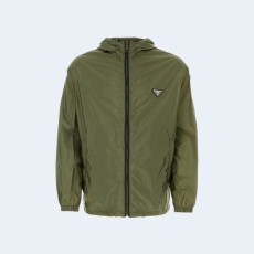 프라다 리나일론 에나멜 트라이앵글 로고 자켓 카키