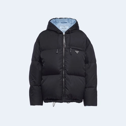 프라다 개버딘 리나일론 후드 다운 재킷