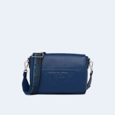 프라다 사피아노 레더 스트랩 숄더백 블루
