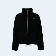 프라다 삼각로고 벨벳 패딩 자켓