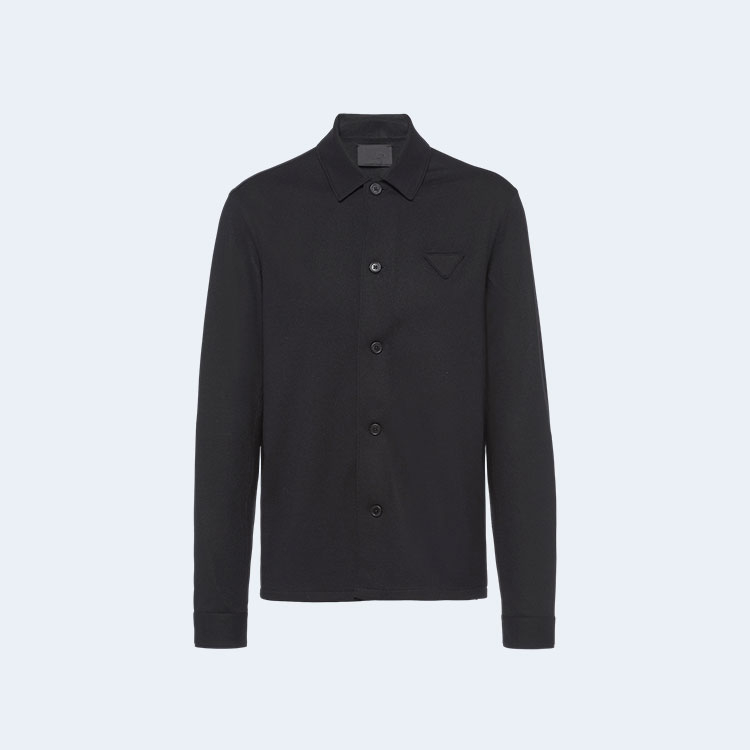 프라다 울 블렌드 셔츠 블랙