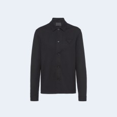 프라다 울 블렌드 셔츠 블랙