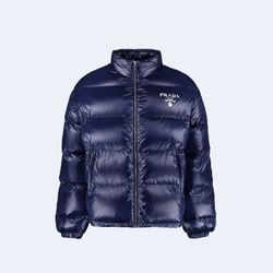 프라다 리나일론 패딩 다운 자켓 블루
