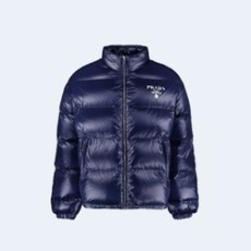 프라다 리나일론 패딩 다운 자켓 블루