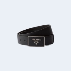 프라다 사피아노 가죽 벨트 블랙