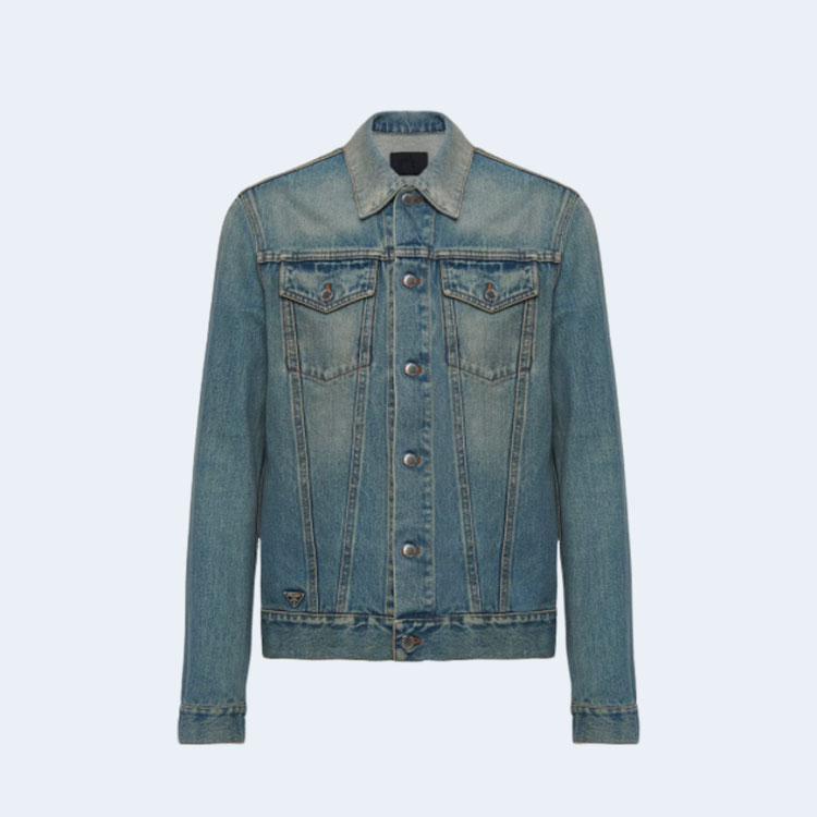 프라다 데님 블루종 자켓