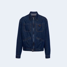 프라다 라이트 데님 지퍼 재킷
