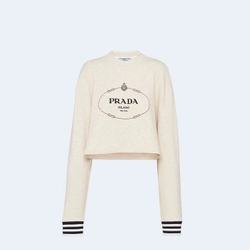 프라다 오버사이즈 코튼 플리스 스웨트셔츠