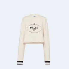 프라다 오버사이즈 코튼 플리스 스웨트셔츠