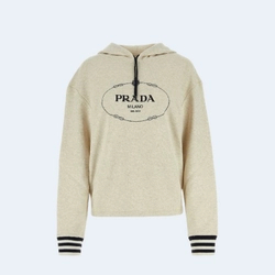 프라다 스트라이프 커프드 로고 후드