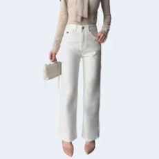 프라다 트라이앵글 로고 진 화이트