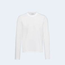 프라다 스트래치 코튼 롱 티셔츠 화이트