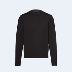 프라다 스트레치 코튼 티셔츠 블랙