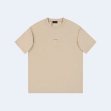 프라다 유니 삼각로고 티셔츠 베이지