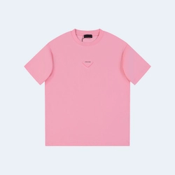 프라다 유니 삼각로고 티셔츠 핑크