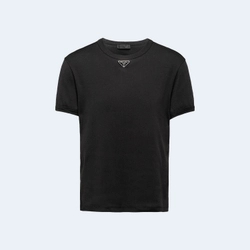 프라다 코튼 티셔츠 블랙