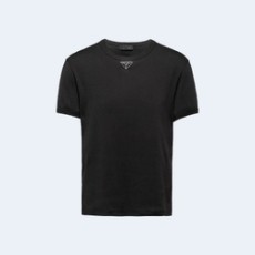 프라다 코튼 티셔츠 블랙