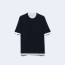 프라다 네이비 코튼 티셔츠