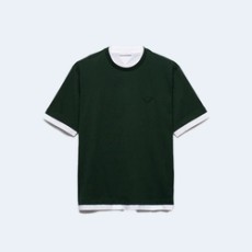 프라다 퍼 그린 코튼 티셔츠
